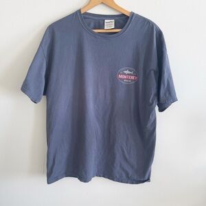 Comfort wash 100% cotton blue gray California Monterey fishing graphic tee sz XL